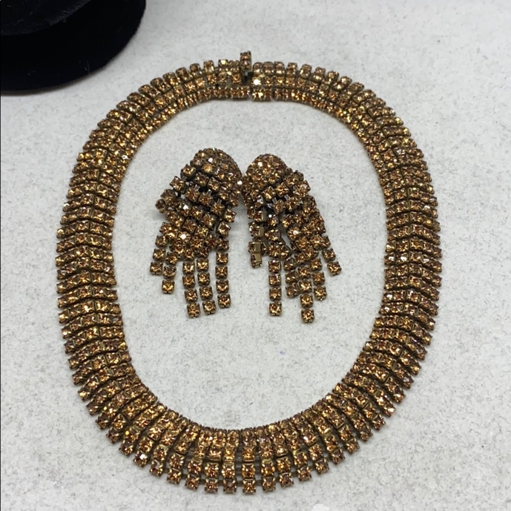 Vintage Marvella choker and dangling earring set